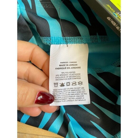𝅺NIKE One Icon BNWT Womens Blue Zebra Bike Shorts Sz Xsmall Dri Fit - Picture 4 of 5